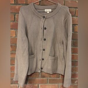 Marled Taupe Button-Up Cardigan
